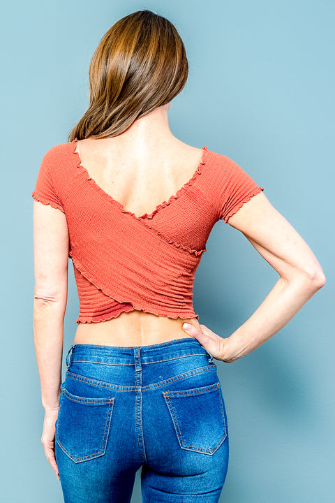 Sleeveless Crop Top (2297TK) Rust / (S-M-L - 2-2-2)