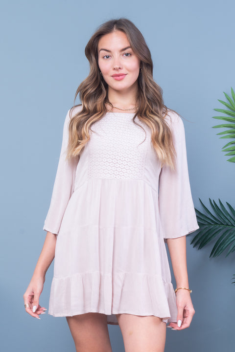 Mini Dress (1087) Biege / (S,M,L - 2,2,2)