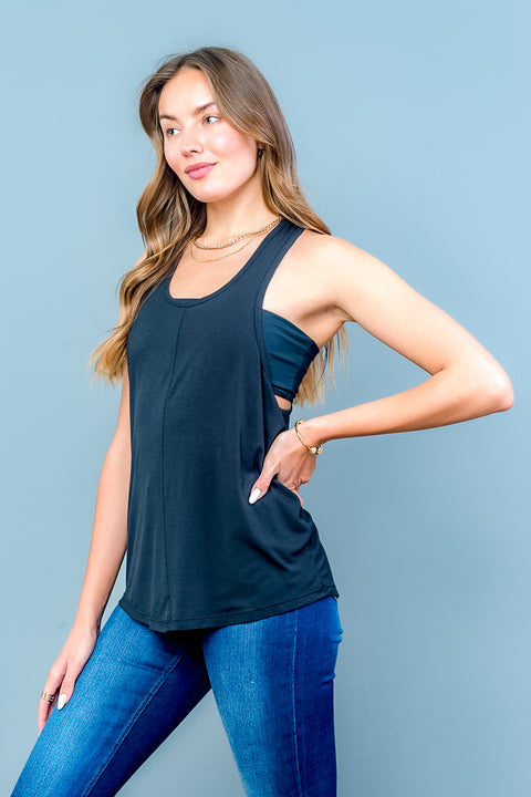 Sleeve Less Top (2373TH) Black / (S-M-L  -  2-2-2)