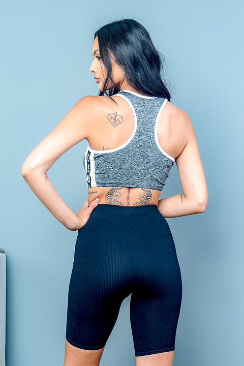 Sleeve Less Top (AT-63290) Charcoal / (S-M-L - 2-2-2)