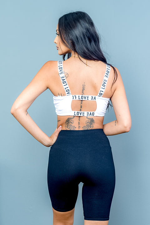 Sleeve Less Crop Top (AT67272) White / (S-M-L - 2-2-2)