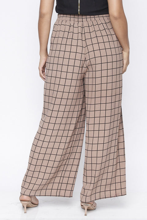 Plus Size Pants (PTB3712) Mocha-Black / ( 1XL-2XL-3XL- 2-1-1)